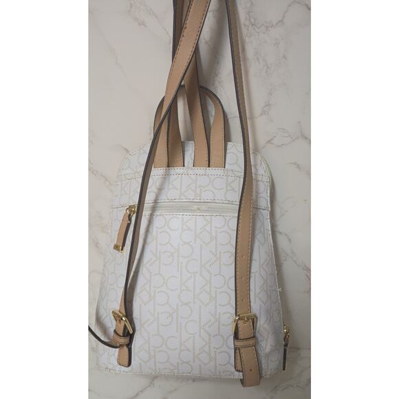 Calvin Klein White Monogram Mini Backpack main image 5